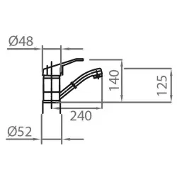 Caressi Basic Line Chrome single lever kitchen mixer tap CABL110CH 1208920582