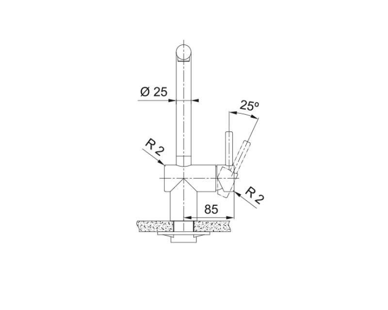 Franke solid stainless steel kitchen tap Atlas Neo swivel spout brushed matt black 115.0550.424