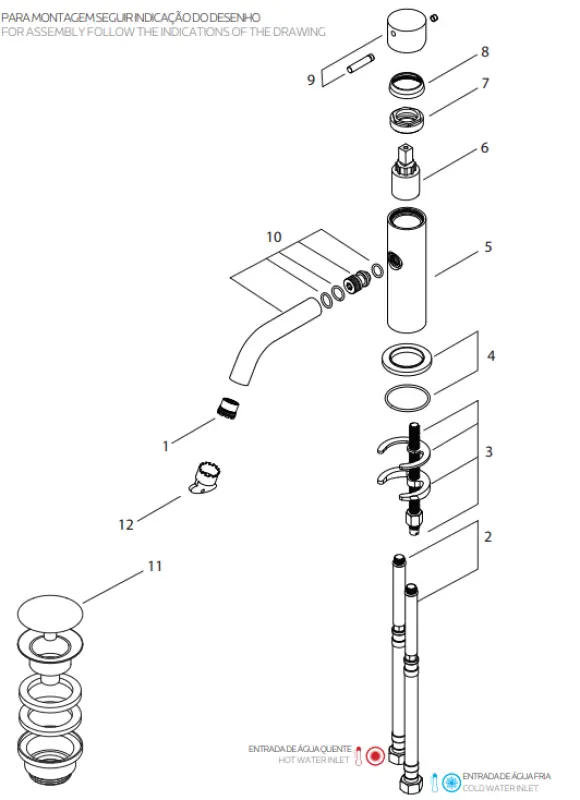 Waterevolution Flow basin tap PVD brushed copper T110CPE