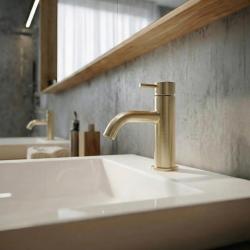 Waterevolution Flow washbasin faucet PVD brushed light gold T110WGE