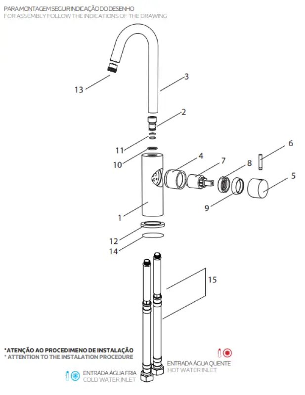 Waterevolution Flow washbasin tap high model chrome T1121F01