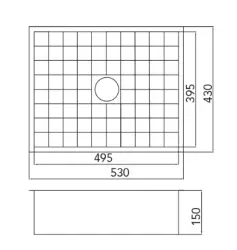 Caressi Cato tile kitchen sink 50cm undermounted CATO5040 1208921379