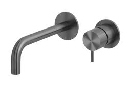 Waterevolution Flow Built-in Washbasin Faucet PVD Gun Metal with spout 15 cm T116BME-15