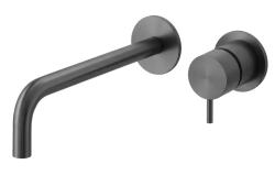 Waterevolution Flow Built-in Washbasin Faucet PVD Gun Metal with spout 21 cm T116BGME-21