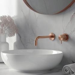 Waterevolution Flow Built-in Washbasin Faucet PVD Brushed Copper with 21 cm Spout T116BCPE-21