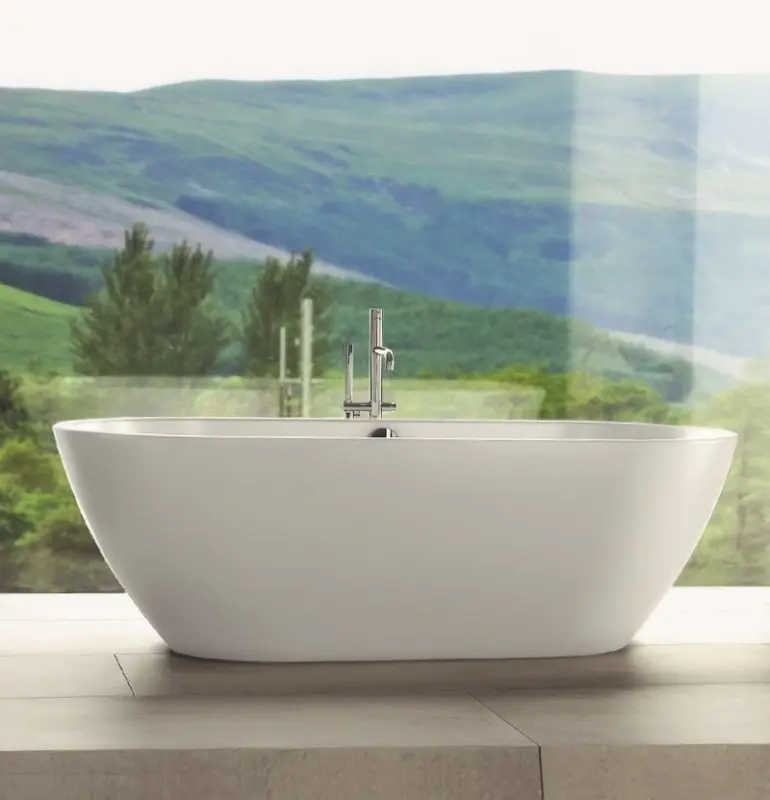 Waterevolution Flow freestanding bath mixer with hand shower Brushed Copper T133CPE