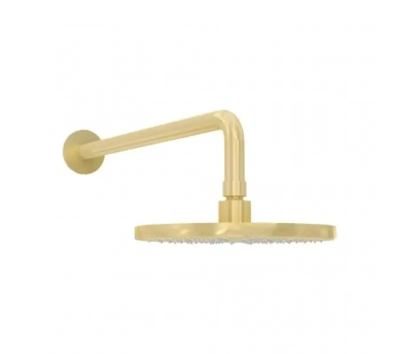 Waterevolution Flow head shower 200mm with wall connection Light Gold T1641WGE