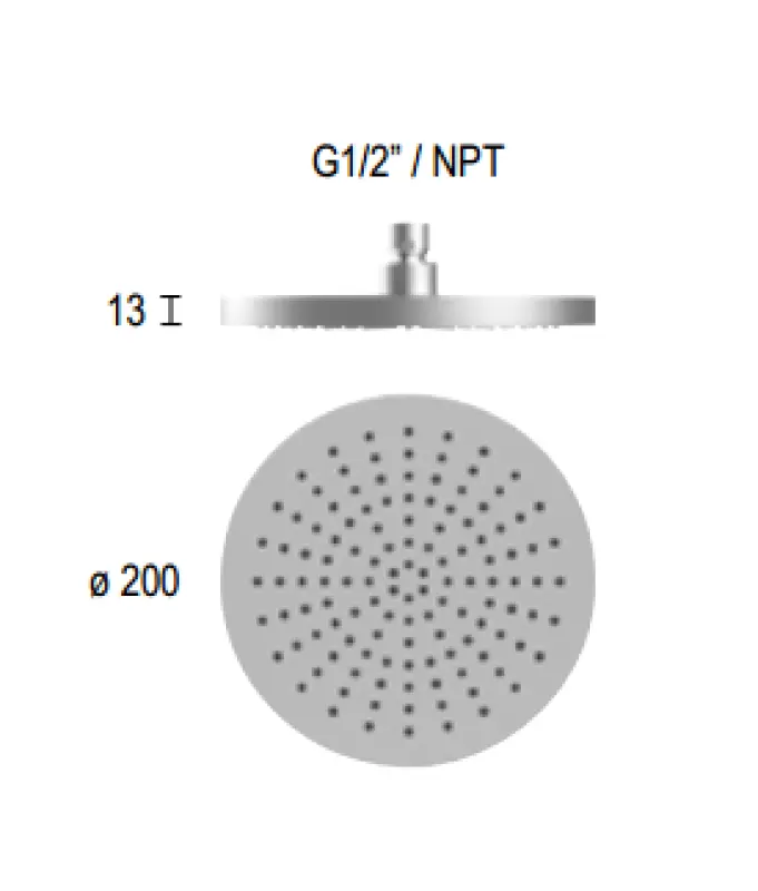 SB Round 316 rain shower head 20cm PVD gun metal 1208946727