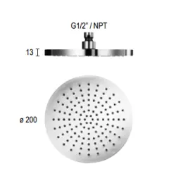 SB Rubinetterie Rain Shower Eco Air Water-Saving Shower Head 20 cm Metal Chrome 1208946738