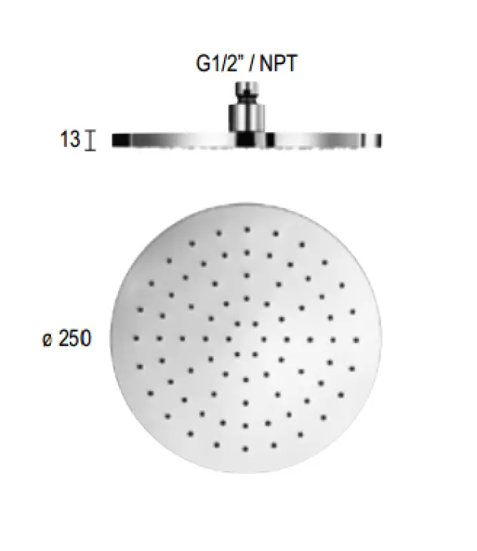 SB Rubinetterie Rain Shower Eco Air water-saving overhead shower 25 cm metal matte white 1208946741