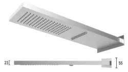 SB Square Rain Shower with Wall Connection and Waterfall Shower, Matte Black Color 1208946757