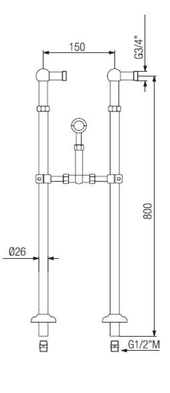 PB Freestanding bath mixer nostalgic strong knobs Bronze 6000