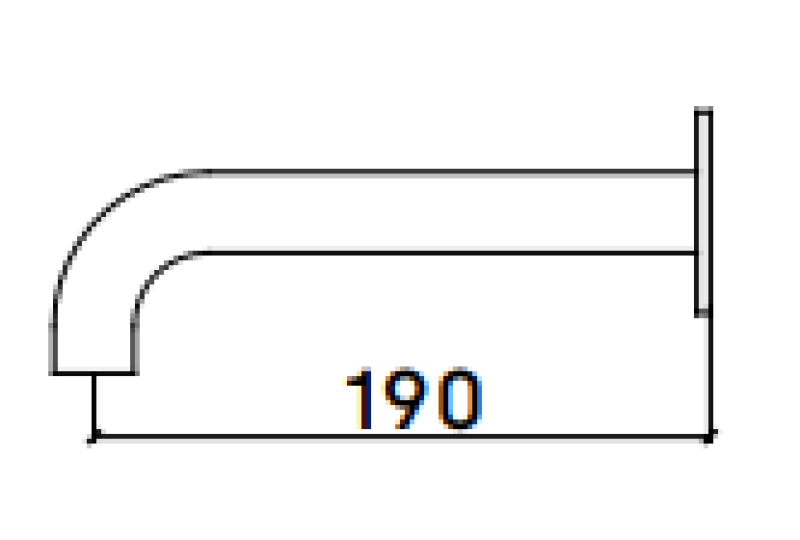 Waterevolution Flow bath spout matt white T167119BR length spout 19cm
