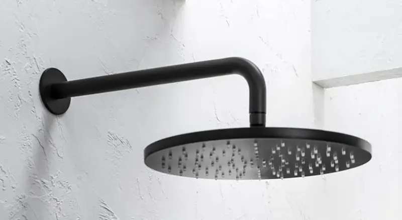 Waterevolution Flow overhead shower 250mm with wall connection, matte black T164125PR