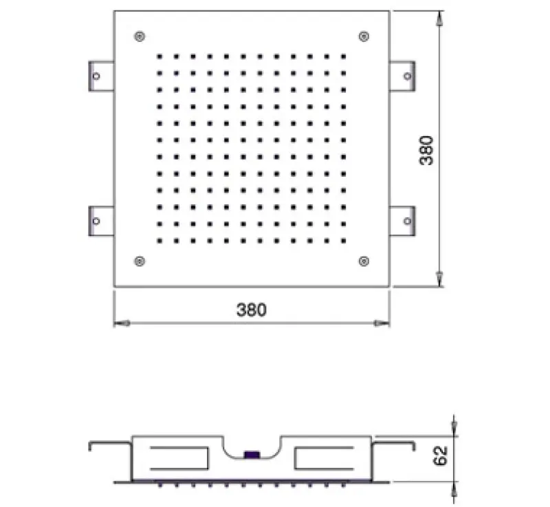 SB Square 316 Built-in Rain Shower 38x38cm Fully Stainless Steel 1208946996