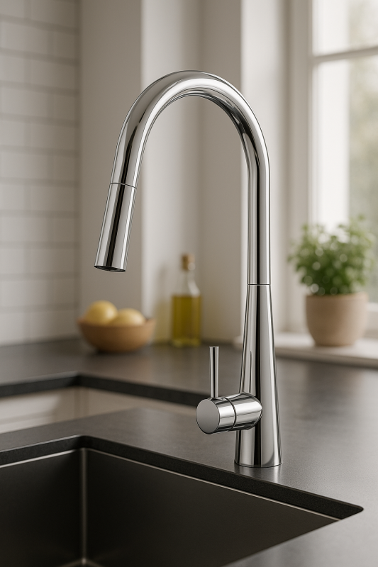 DEMM kitchen tap with pull-out spout chrome 1208947332