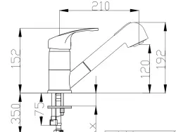 DEMM kitchen tap with pull-out spout with rinse shower function chrome 1208947359