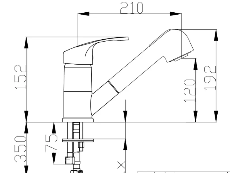 DEMM kitchen tap with pull-out spout with rinse shower function chrome 1208947359