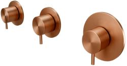 Waterevolution Flow Built-in Shower Thermostat with 2 shut-off valves PVD brushed copper 1208952872