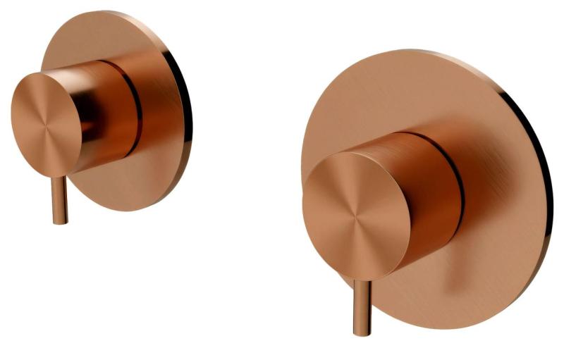 Waterevolution Flow built-in shower thermostat with 1 diverter valve, copper