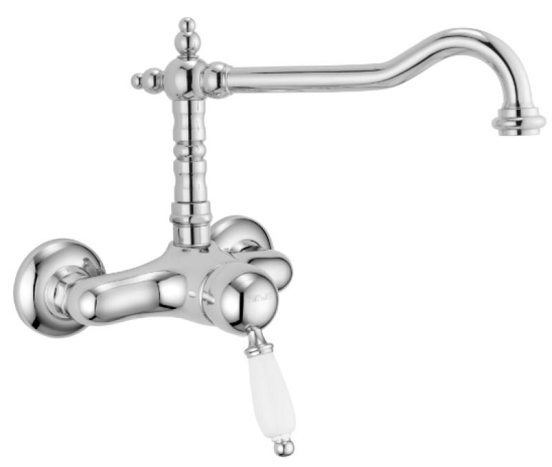 PB nostalgic single lever wall tap surface mounted white lever Bronze