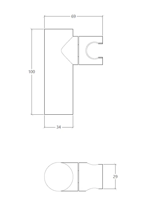 Waterevolution Flow Directional Shower holder stainless steel T1623IE