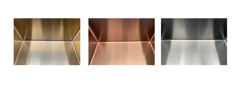 Ausmann Weser stainless steel kitchen sink PVD Gold 55x51 with faucet hole undermounted flush mounted and inset 080884