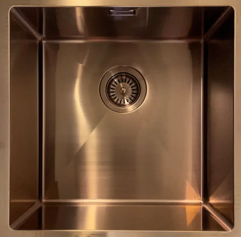 Ausmann Mosel stainless steel kitchen sink copper color PVD Copper 40x40 undermounted flush mounted and inset 080969