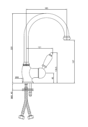 PB classic kitchen tap single lever with swivel spout 200 mm gold 1208953116