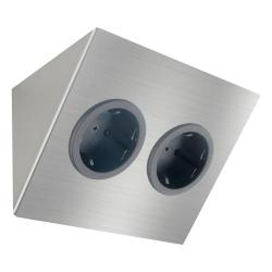 Indux Corner Energy column for horizontal installation with 2 grounded outlets, stainless steel 1208953211