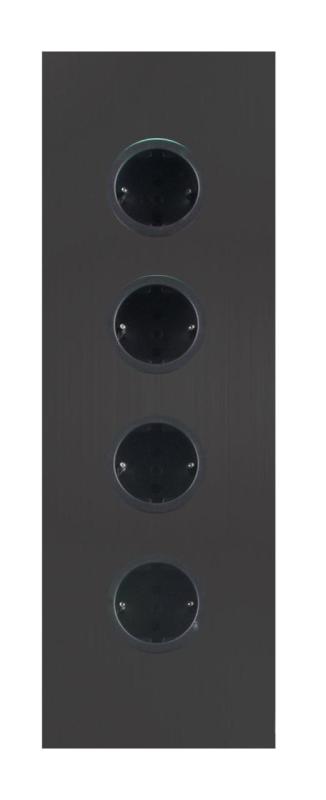 Indux Corner Power strip with 4 sockets, grounded, black 1208953219