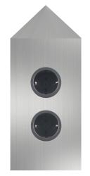 Indux Corner Power strip with 2 sockets, grounded, corner, stainless steel 1208953220