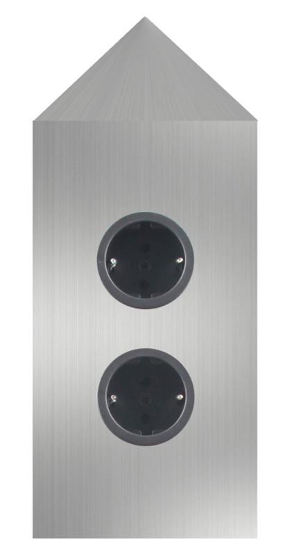 Indux Corner Power strip with 2 sockets, grounded, corner, stainless steel 1208953220