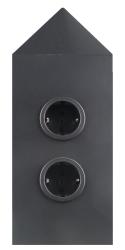 Indux Corner Power strip with 2 sockets, grounded, corner, black 1208953221