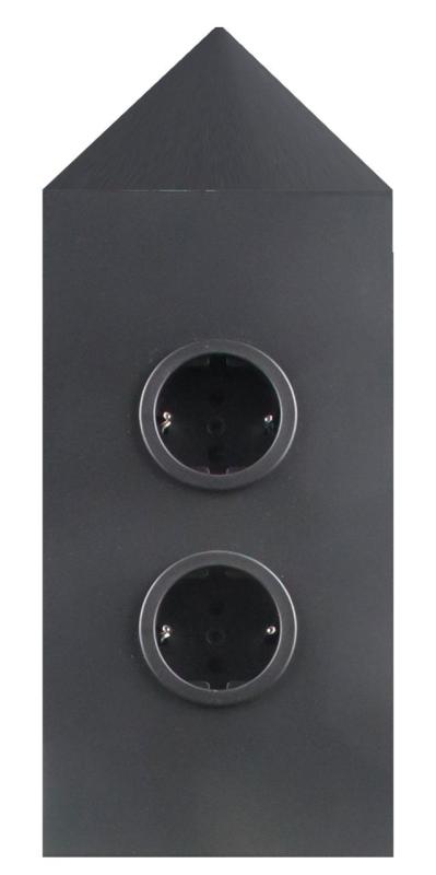 Indux Corner Power strip with 2 sockets, grounded, corner, black 1208953221