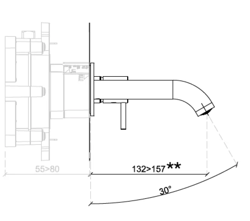 SB Round basin mixer tap, concealed white matt 132mm