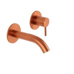 SB Round recessed basin mixer tap in satin finish copper 316 PVD 102mm