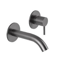 SB Round recessed basin mixer tap Lead Grey 316 PVD 102mm