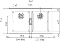 Franke Sirius 2 S2D 620 plastic double sink white build-up 143.0634.553