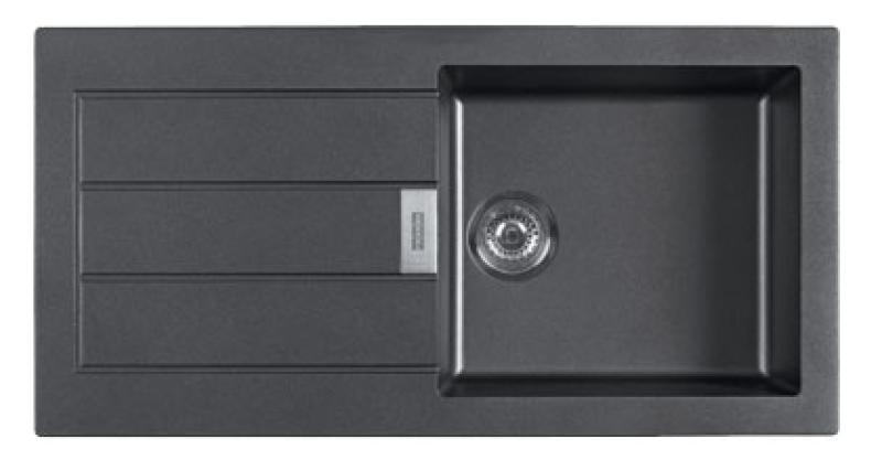 Franke Sirius 2 S2D 611 plastic sink with black drainer surface mount 100x50 143.0625.677