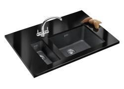 Franke Sirius 2 S2D 610.50 plastic black sink 56x53cm surface-mounted with faucet hole 114.0271.940