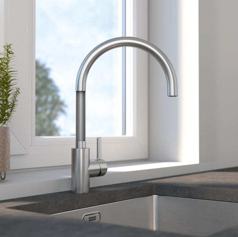 Franke Kitchen tap Eos Neo swivel spout completely stainless steel 115.0590.044