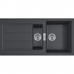 Franke Sirius 2 S2D 651 black plastic 1.5 one and a half sink with draining surface top mount 100x50 143.0634.554