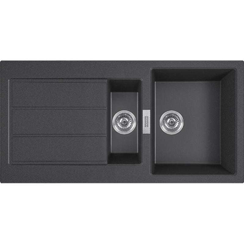 Franke Sirius 2 S2D 651 black plastic 1.5 one and a half sink with draining surface top mount 100x50 143.0625.679
