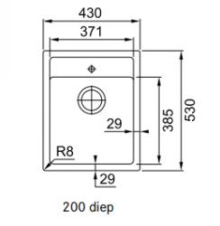 Franke Sirius 2 S2D 610.40 plastic white sink 43x53cm surface-mounted with faucet hole 114.0568.054