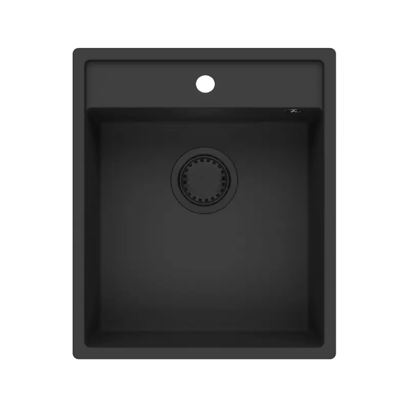 GraniteMy Bremen granite sink 44x52 cm black top-mount, under-mount, and flush-mount with tap hole bank 1208953870