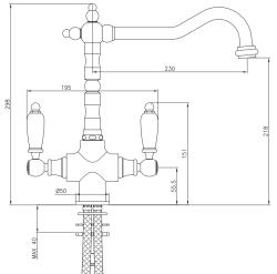 PB Nostalgic classic country kitchen tap chrome with white handles 1208953911