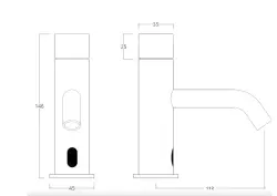 Waterevolution Flow electronic washbasin faucet infrared battery-operated Gun Metal T110GME