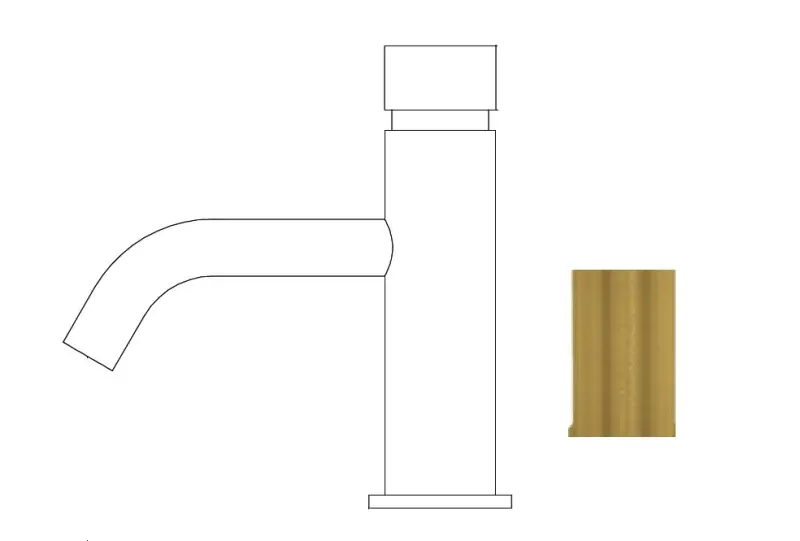 Waterevolution Flow Faucet self-closing brushed brass T110TPLE