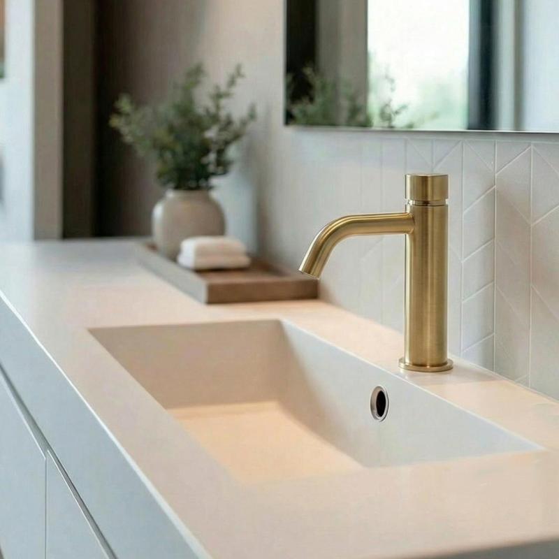 Waterevolution Flow Faucet self-closing brushed brass T110TPLE